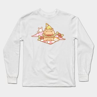 Cute Hamburger & Friends Long Sleeve T-Shirt